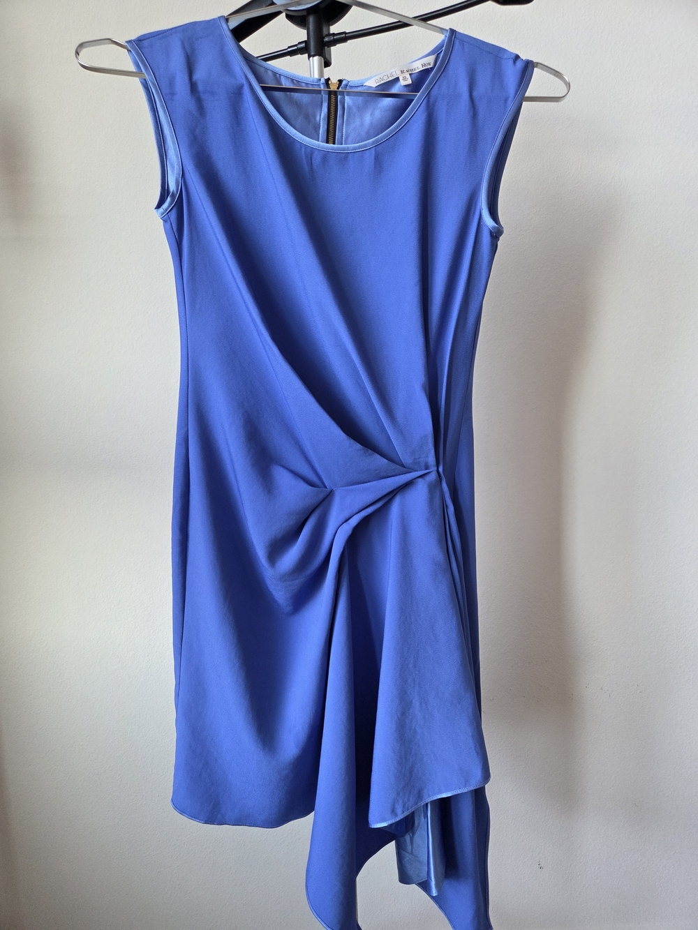 RACHEL Rachel Roy Draped Asymmetrical Mini Dress XS Royal Blue Cocktail Party